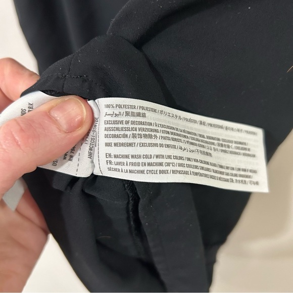 Abercrombie & Fitch Black Sleeveless Relaxed Flowy Sheer Tank Top Size Large - Picture 3 of 5